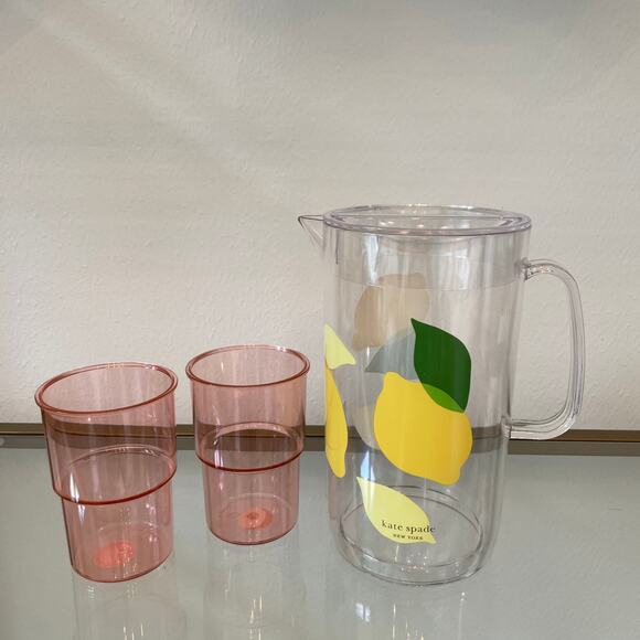 Kate Spade New York Nesting Pitcher Set with Water Pitcher & 2 Reusable Cups NEW - Picture 12 of 16